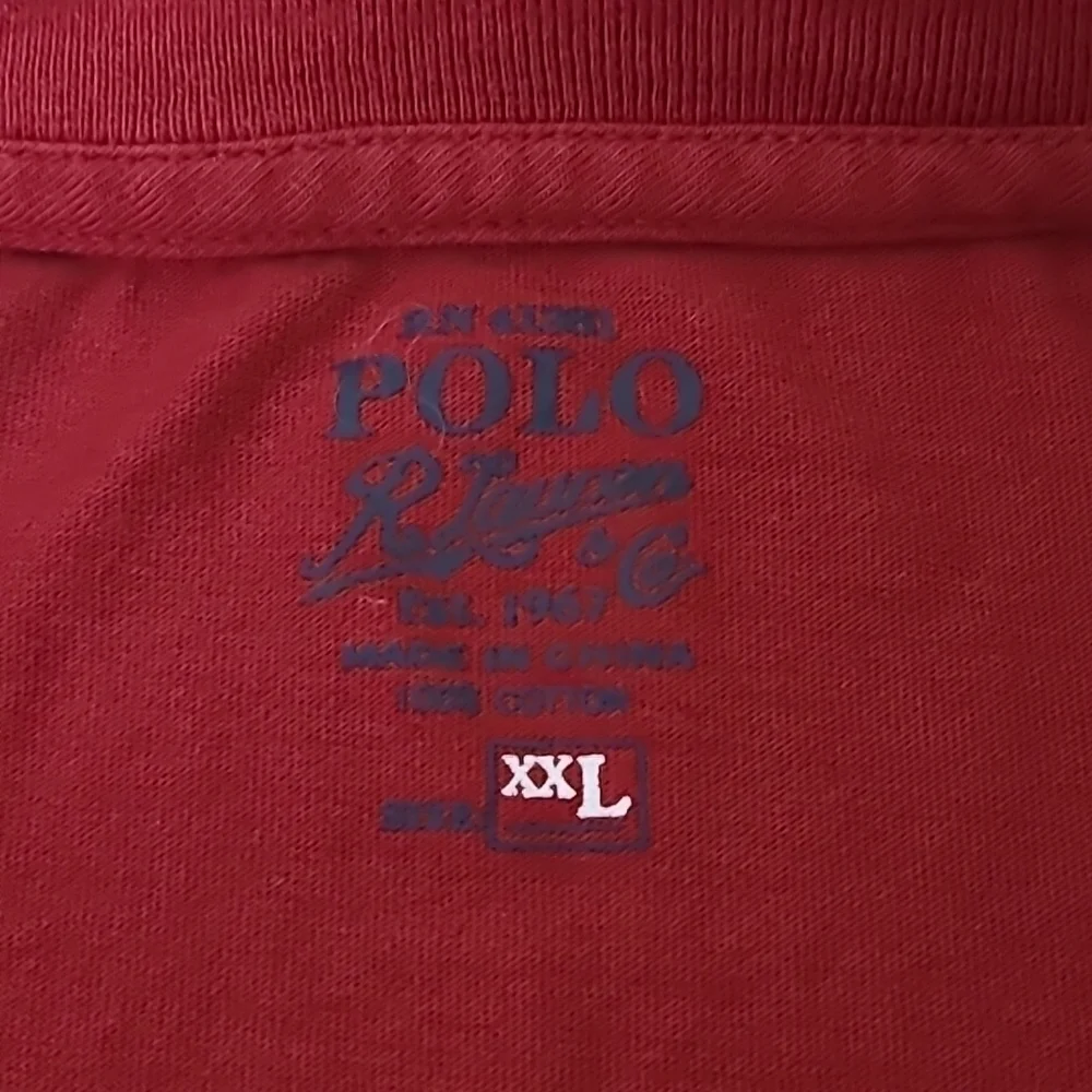 POLO Dark Red Long Sleeve Shirt 100% Cotton Size XXL